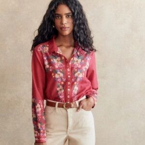 Sezane x Aimie Pierro Pink Floral blouse